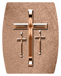DAREC-517-BZ-SH-BZ Bronze 3 Crosses Shimmer Bronze
